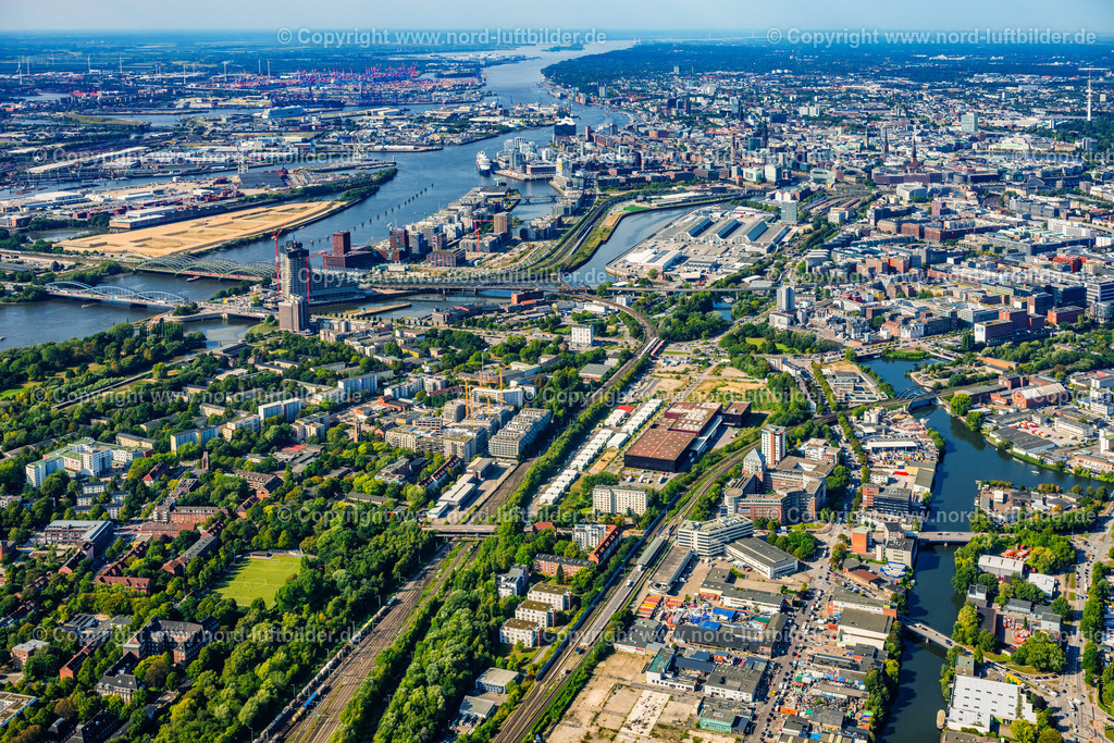 Hamburg_Rothenburgsort_ELS_7980200925 | HAMBURG 20.09.2025 Entwicklungsgebiet "Neuer Huckepackbahnhof der Industriebrache an der Billstraße im Stadtteil Rothenburgsort in Hamburg. // Development area "New piggyback station on the industrial wasteland at Billstrasse in the Rothenburgsort district of Hamburg. Foto: Martin Elsen
