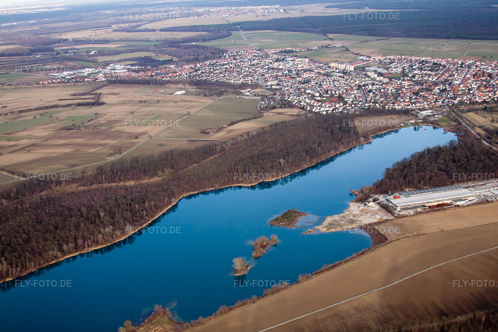 Luftbild: Gewerbegebiet Schlangenlach in Linkenheim-Hochstetten im Bundesland Baden-Württemberg in Deutschland. Foto: IMG_24570.jpg vom 27.02.2010 durch Werner Riehm/FLY-FOTO.de