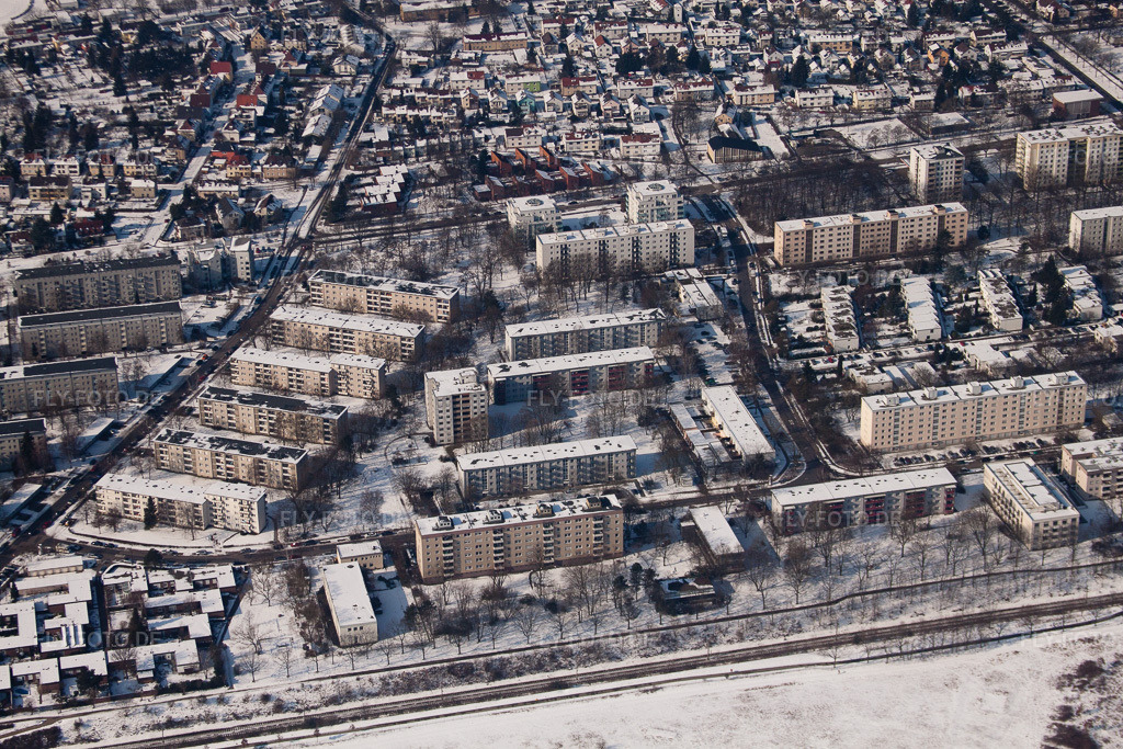 Luftbild: Karlsruhe-Nordweststadt von Osten im Ortsteil Nordweststadt in Karlsruhe im Bundesland Baden-Württemberg in Deutschland. Foto: IMG_24232.jpg vom 16.02.2010 durch Werner Riehm/FLY-FOTO.de
