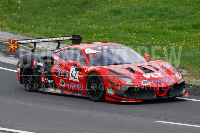 Rechberg Hill Climb 2025 – FIA European Hill Climb Championship | Rechberg Hill Climb 2025, part of the FIA European Hill Climb Championship. High-speed racing action, mountain scenery, atmosphere and pure motorsport passion captured in detail. The image shows Igor Stefanovski (MKD) Ferrari 488 Challenge Evo.          