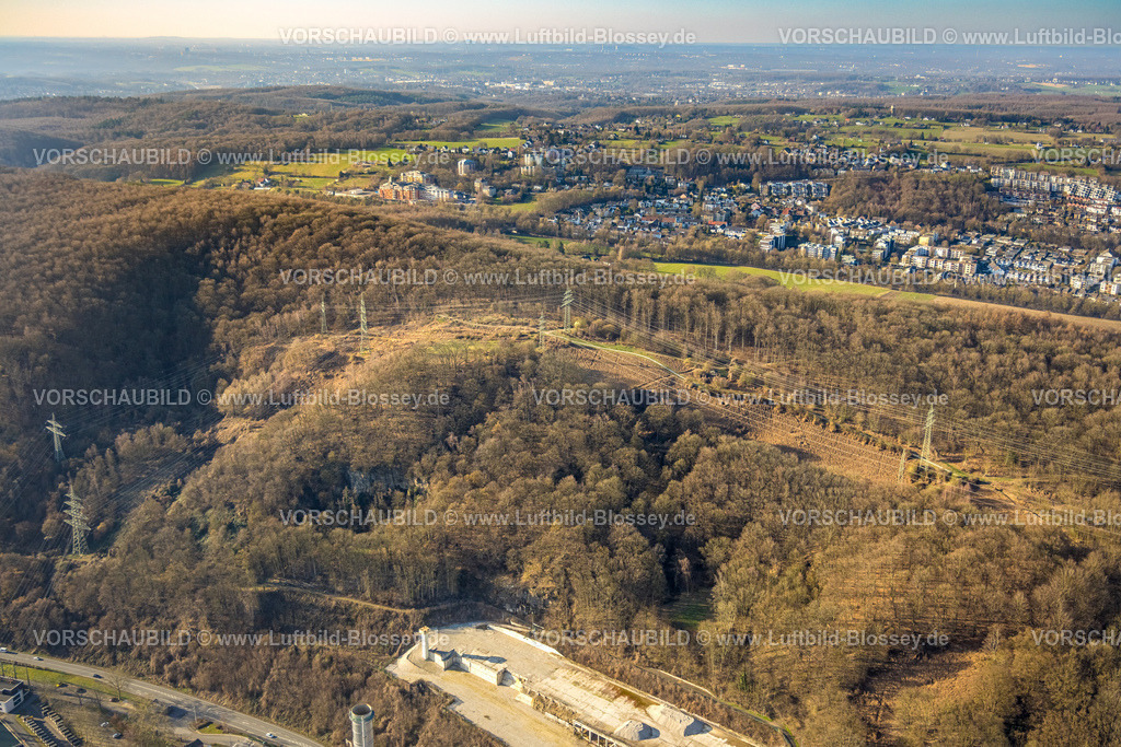 Herdecke260304238 | Luftbild, Stromtrasse Überlandleitung, Kahlschlag Waldgeiet Bella Vista, hinten das Gemeinschaftskrankenhaus, Herdecke, Ruhrgebiet, Nordrhein-Westfalen, Deutschland
