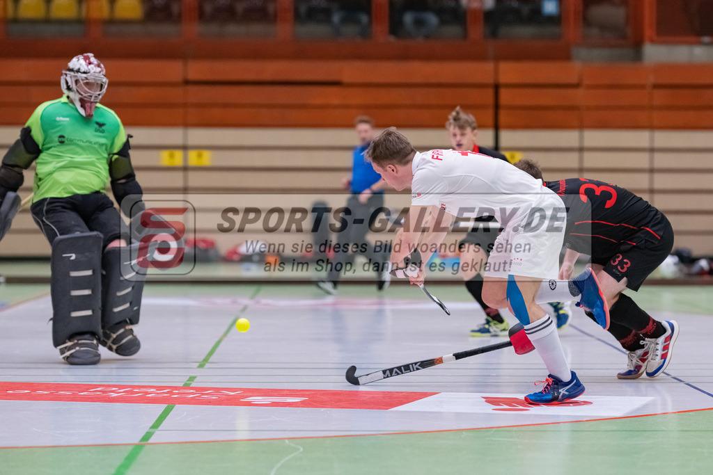 HK_20230113_102783 | 1. Bundesliga ( Halle ) Herren Crefelder HTC - DSD Düsseldorf am 13.1.2023 Crefelder HTC  ( CHTC ) Halle Glockenspitz , Krefeld , Elias Friedrich ( Crefelder HTC #11 )