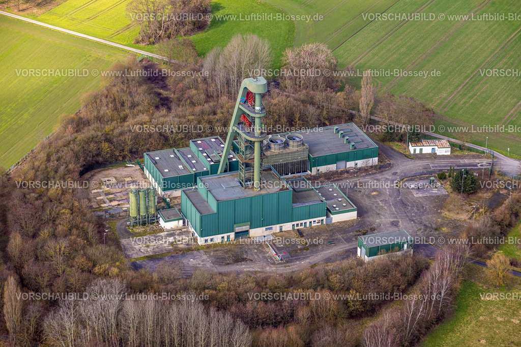 Hamm230214784 | Luftbild, Schacht Lerche mit Förderturm, geplanter Rückbau, Stadtbezirk Pelkum, Hamm, Ruhrgebiet, Nordrhein-Westfalen, Deutschland
