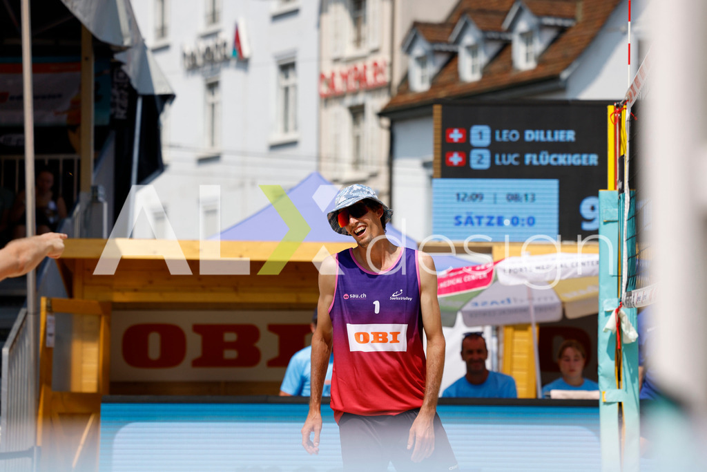 Obi BeachTour 2026 - Basel | BASEL, SWITZERLAND - JULY 19: SIMON HAGENBUCH (SUI) during the Obi BeachTour 2026 match between DILLIER / FLÜCKIGER (SUI) and HAGENBUCH / HAUSSENER (SUI) at Barfüsserplatz on July 19, 2026 in Basel, Switzerland. - Realisiert mit Pictrs.com