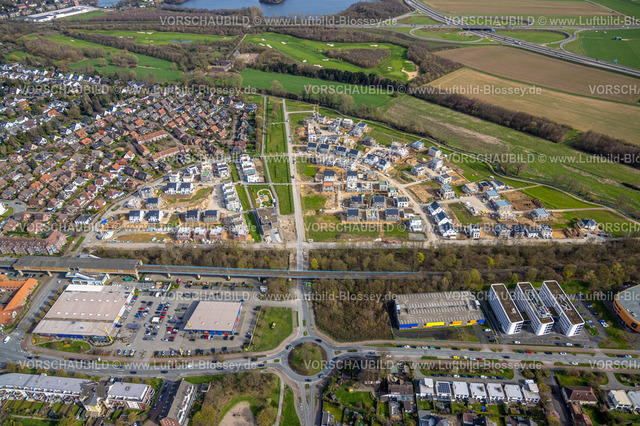 Duisburg230302475 | Luftbild, Angerbogen, Wohngebiet Alter Angerbach, Baugebiet, Huckingen, Duisburg, Ruhrgebiet, Nordrhein-Westfalen, Deutschland