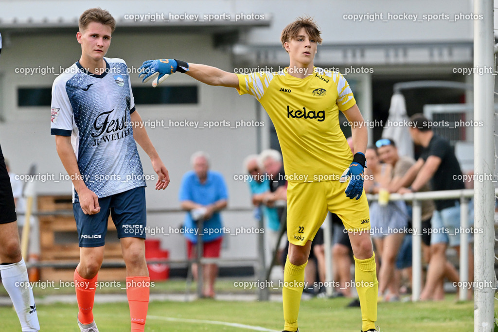 SC Magdalen vs. DSG Ledenitzen | #6 Michael Karl Baumgartner DSG Ledenitzen, #22 Michael Gaggl SC Magdalen, SC Magdalen vs. DSG Ledenitzen, SC Magdalen vs. DSG Ledenitzen am 19.07.2024 in Villach (Sportplatz Madalen), Austria, (Photo by Bernd Stefan)
