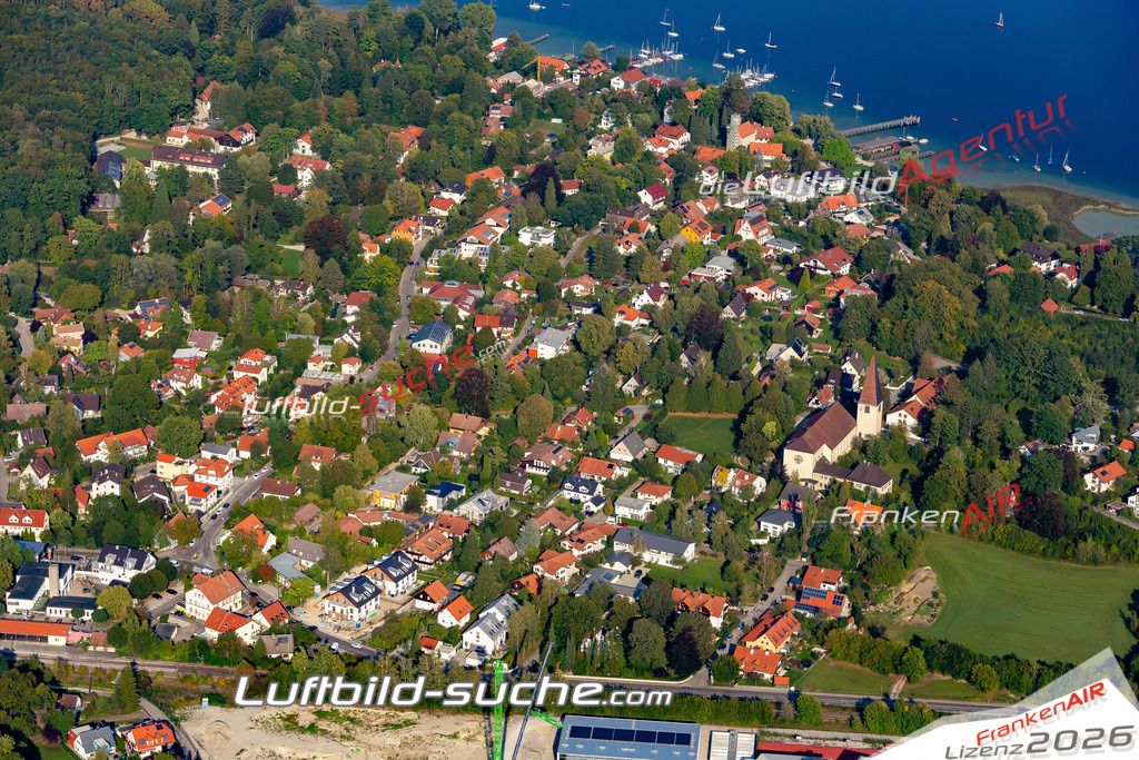 Aktuelles Luftbild von  Schondorf am Ammersee - Die Luftaufnahme wurde 2020 mittels UL-Flugzeug erstellt ( keine Drohne ) - hochauflösende Kamera-Systeme von  Canon -Beste Qualität - Für grossformatige Ausdrucke geeignet. Die Geschenkidee !