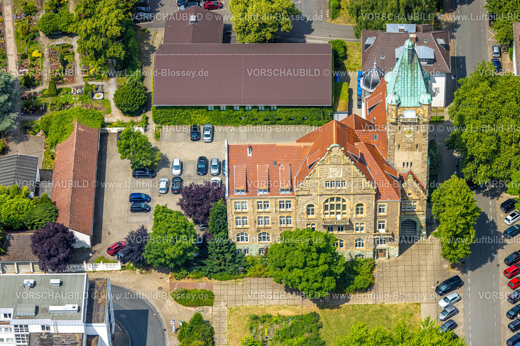 Hattingen250517181 | Luftbild, Rathaus Stadt Hattingen mit Rathausturm, Hattingen, Ruhrgebiet, Nordrhein-Westfalen, Deutschland