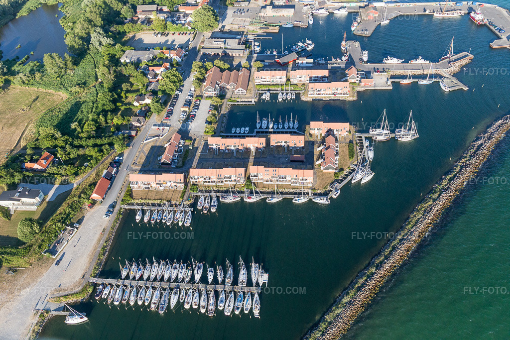 Aerial view: View of the town in Borre in the state Zealand, Denmark. – Photo: IMG_108544.jpg taken on 07/04/2018 by Werner Riehm/FLY-FOTO.com – Resolution of the original: 5472 x 3648 px