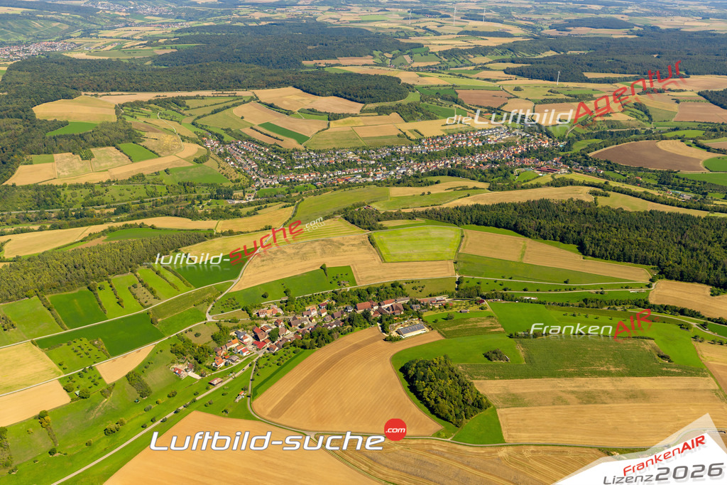 Das Luftbild zeigt : Lillstadt Bad Mergentheim - Die Luftaufnahme wurde 2023 vom UL-Flugzeug aus erstellt ( keine Drohne ) - Hochauflösende Luftaufnahme - Für grossformatige Ausdrucke geeignet. Die Geschenkidee !Mit Lizenz und Bildrechte bestellbar
