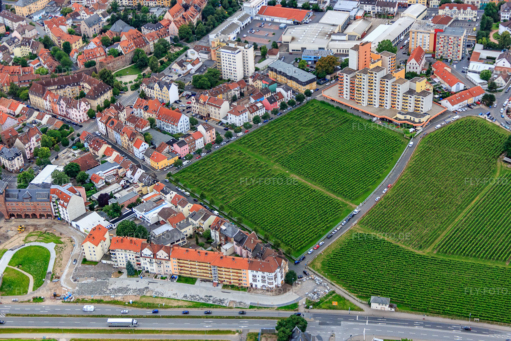 Luftbild: Friesenstraße am Rebfeld in Worms im Bundesland Rheinland-Pfalz in Deutschland. Foto: IMG_091103.jpg vom 04.07.2016 durch Werner Riehm/FLY-FOTO.de
