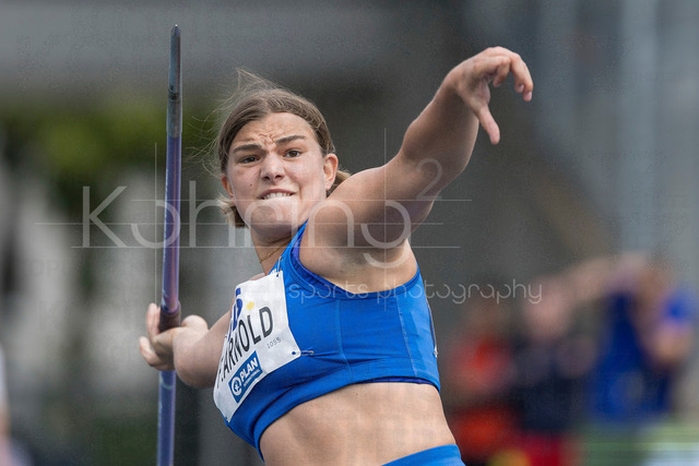 Deutsche Leichtathletik-Meisterschaften; Bochum-Wattenscheid, 26.07.2026 | Franca Arnold (TSV SCHOTT Mainz), Speerwurf; Deutsche Leichtathletik-Meisterschaften am 26.07.2026 im Lorheide-Stadion, Bochum-Wattenscheid (Nordrhein-Westfalen).