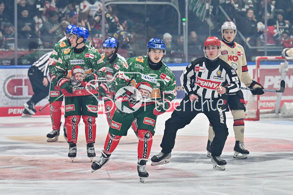 Augsburger Panther - Nürnberg Ice Tigers | Jubel der Hausherren nach dem Treffer zum 2-0 durch Anrei Moritz ELIAS (Augsburger Panther #46) / happy / Tor / Freude / Torschuetze / DEL: Augsburger Panther - Nuernberg Ice Tigers, Curt Frenzel Stadion am 06.12.2024