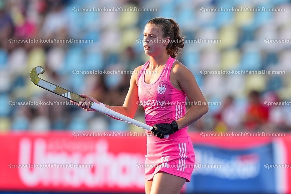 xydrx15082504023 | 15.08.2025, xydrx, Frauen EuroHockey Championship 2025, Halbfinale, Belgien - Deutschland, Sparkassenpark Mönchengladbach: Nathalie Kubalski (GER #15)