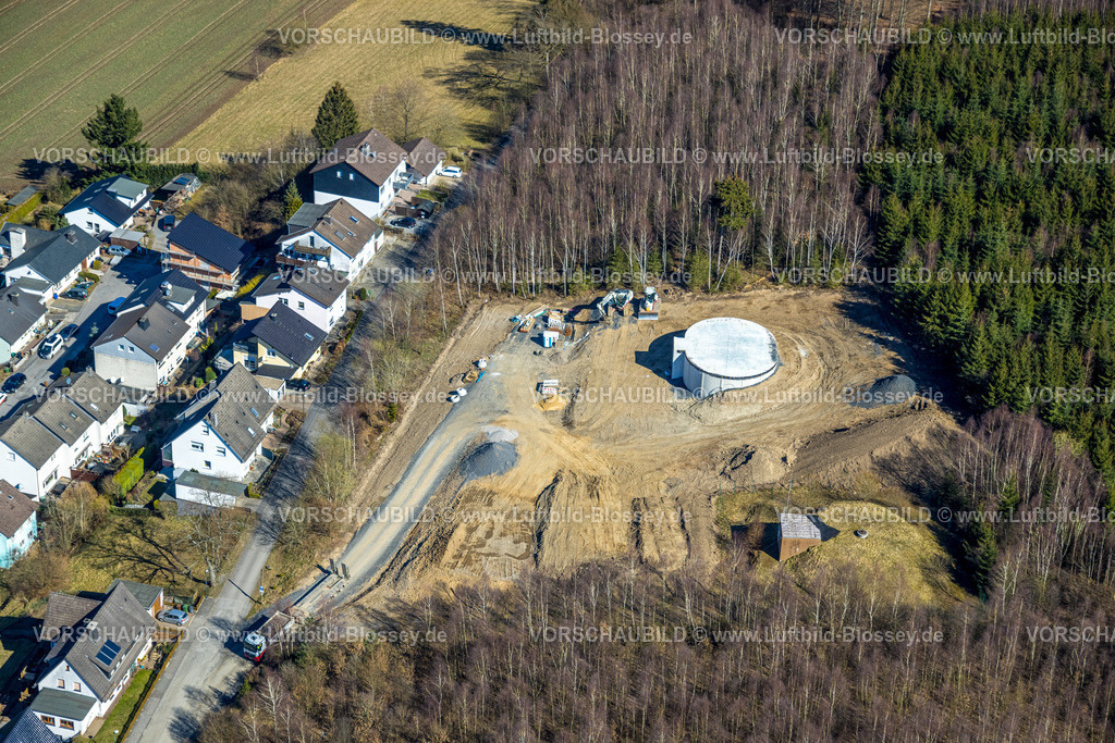 Sundern250304535 | Luftbild, Baustelle für Windrad, Windkraftanlage, Ludwigstraße am Waldrand, Sundern, Sauerland, Nordrhein-Westfalen, Deutschland