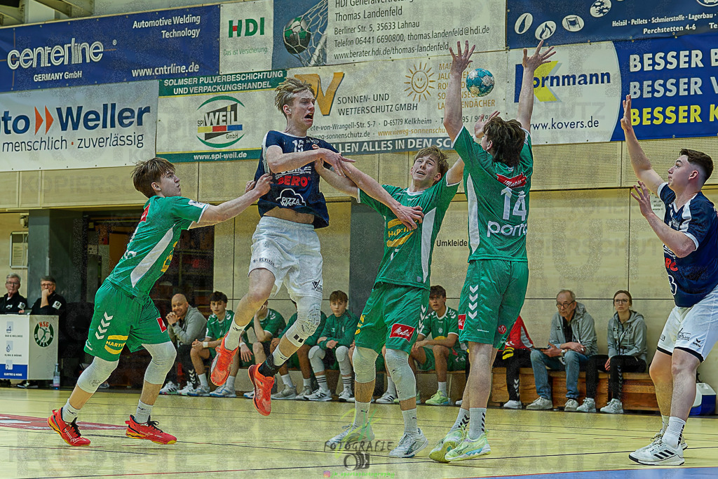 mJB Pokalrunde dt. Meisterschaft, TV Hüttenberg - TSV GWD Minden | mJB Pokalrunde dt. Meisterschaft, TV Hüttenberg - TSV GWD Minden am 15.03.2025 in Münchholzhausen (Sporthalle Münchholzhausen)Photo © 2025 - Jörg Heinrich - Realisiert mit Pictrs.com