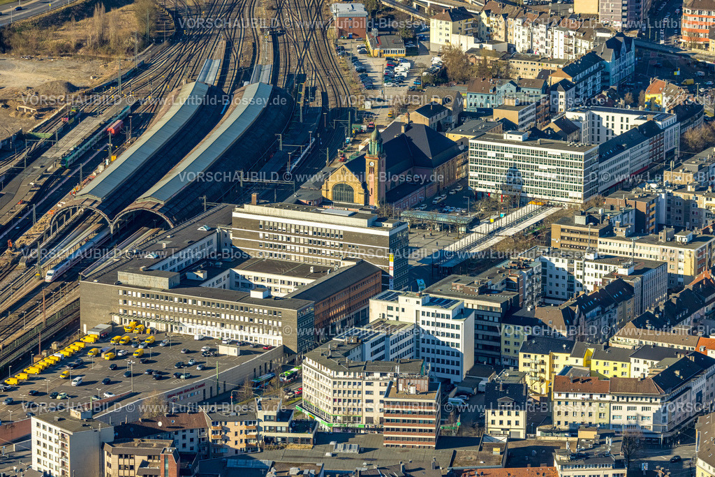 Hagen250303102 | Luftbild, Hauptbahnhof Hbf und City, Wehringhausen, Hagen, Ruhrgebiet, Nordrhein-Westfalen, Deutschland
