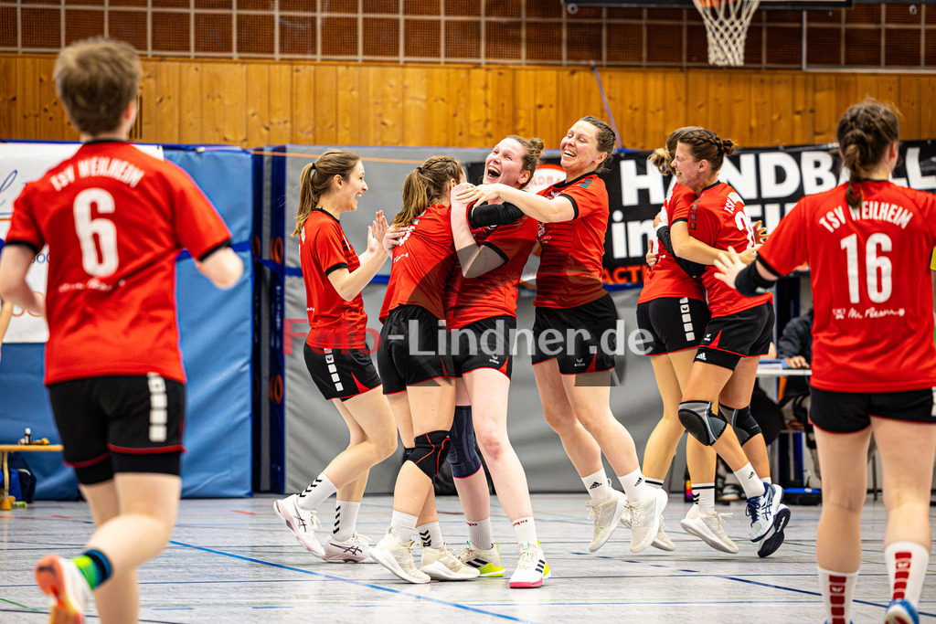TSV Weilheim gegen SG Biessenhofen-Marktoberdorf | Handball Bezirksoberliga Frauen Alpenvorland 2024/25, TSV Weilheim gegen SG Biessenhofen-Marktoberdorf, 20250412,Jubel,2025-04-12 in Weilheim (Weilheim, Am Hardt), AlleCopyright: WolfgangxLindner www.foto-lindner.de