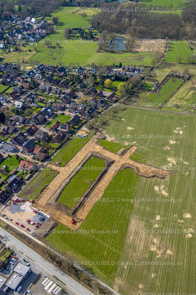 Schermbeck240310314 | Luftbild, Baustelle Baugelände Spechort an der Erler Straße Ecke Im Bruch, Schermbeck, Nordrhein-Westfalen, Deutschland
