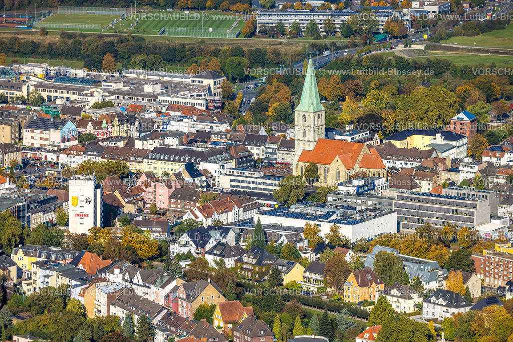 Hamm241007218 | Luftbild, City und evang. Pauluskirche, Isenbeck Turm, Mitte, Hamm, Ruhrgebiet, Nordrhein-Westfalen, Deutschland