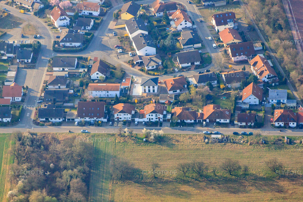 Luftbild: Am Hirschgragben in Lingenfeld im Bundesland Rheinland-Pfalz in Deutschland. Foto: IMG_49312.jpg vom 28.03.2012 durch Werner Riehm/FLY-FOTO.de