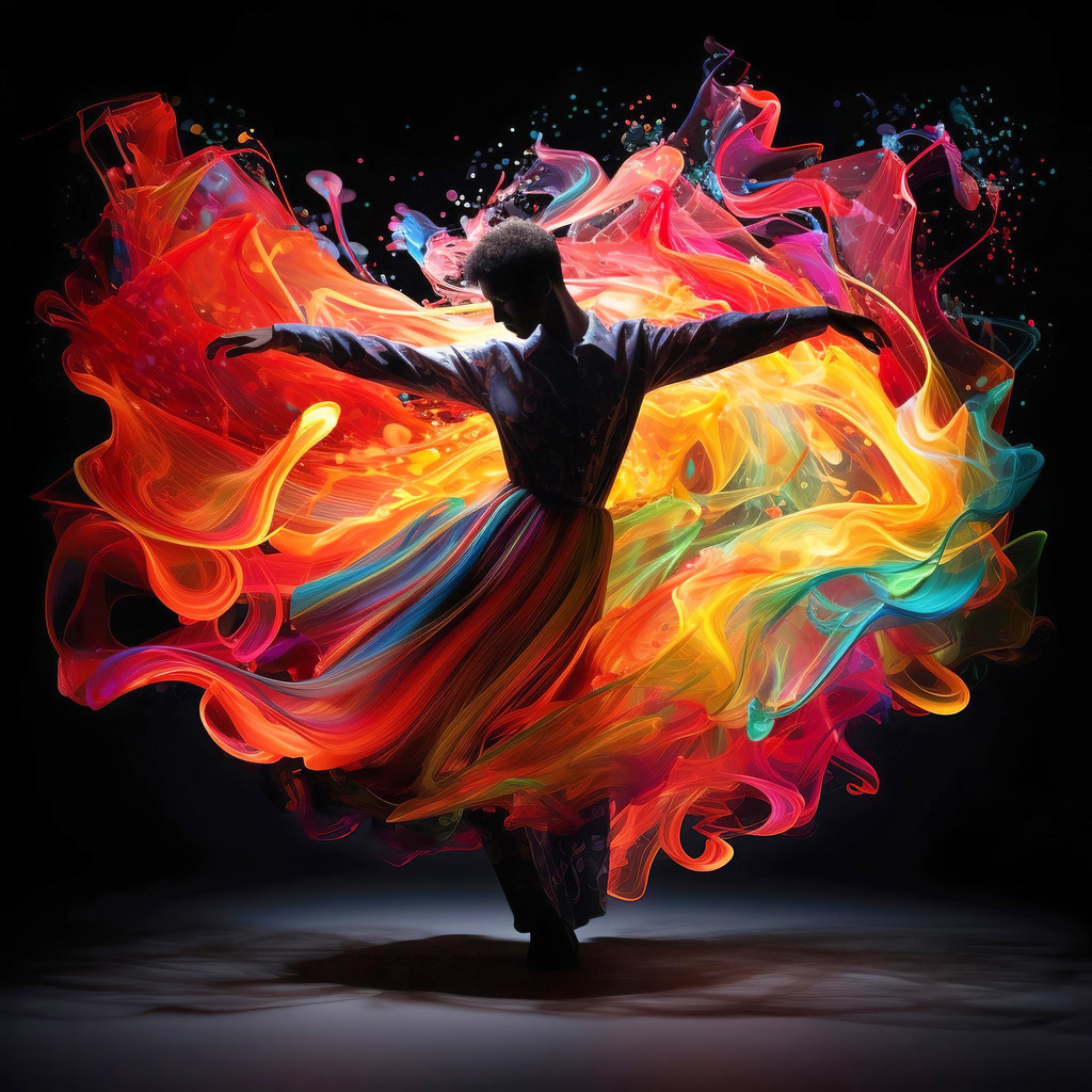 10240122 - Im Rausch der Farben | Fantasievolles Bild eines Balletttänzers im Rausch der Farben.