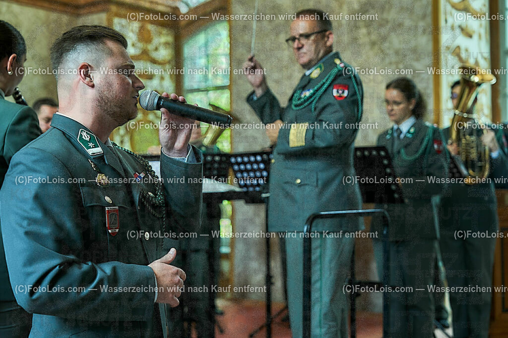ALS1601_XXXIX-Chopin-Festival_Ausklang_Militaermusikkapelle NOe | (C)FotoLois.com, Alois Spandl, XXXIX. internationales CHOPIN-Festival in der Kartause Gaming, AUSKLANG in der Barockbibliothek mit der Militärmusik Niederösterreich unter der Leitung von Militärkapellmeister Oberst Adolf Obendrauf, So 6. August 2023.