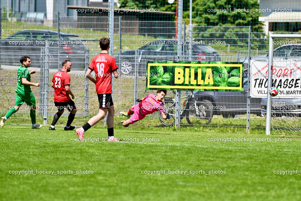 SC Landskron vs. SV Falle Maria Gail | Tor SV Landskron, #2 David Gräfischer SC Landskron, #69 Oliver Cosic SV Maria Gail, #16 Andrija Stoimenov SV Maria Gail, #23 Klemen Velic SV Maria Gail, SC Landskron vs. SV Falle Maria Gail, SC Landskron vs. SV Falle Maria Gail am 17.05.2026 in Villach (Sportanlage Landskron), Austria, (Photo by Bernd Stefan)