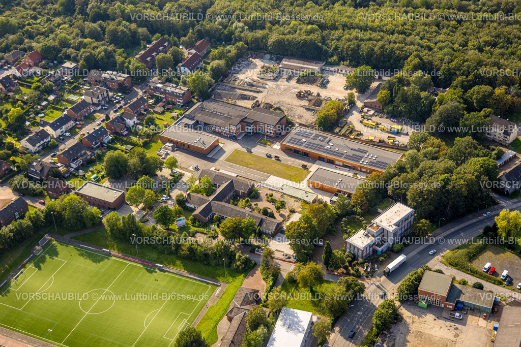 Beckum230804788 | Luftbild, Kreishandwerkerschaft Steinfurt Warendorf, Römerkampfbahn Stadion, Beckum, Münsterland, Nordrhein-Westfalen, Deutschland