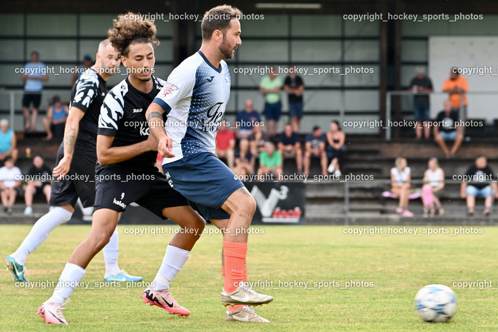 SC Magdalen vs. DSG Ledenitzen | #9 Saif Moussa SC Magdalen, #10 Denis Gavran DSG Ledenitzen, SC Magdalen vs. DSG Ledenitzen, SC Magdalen vs. DSG Ledenitzen am 19.07.2024 in Villach (Sportplatz Madalen), Austria, (Photo by Bernd Stefan)