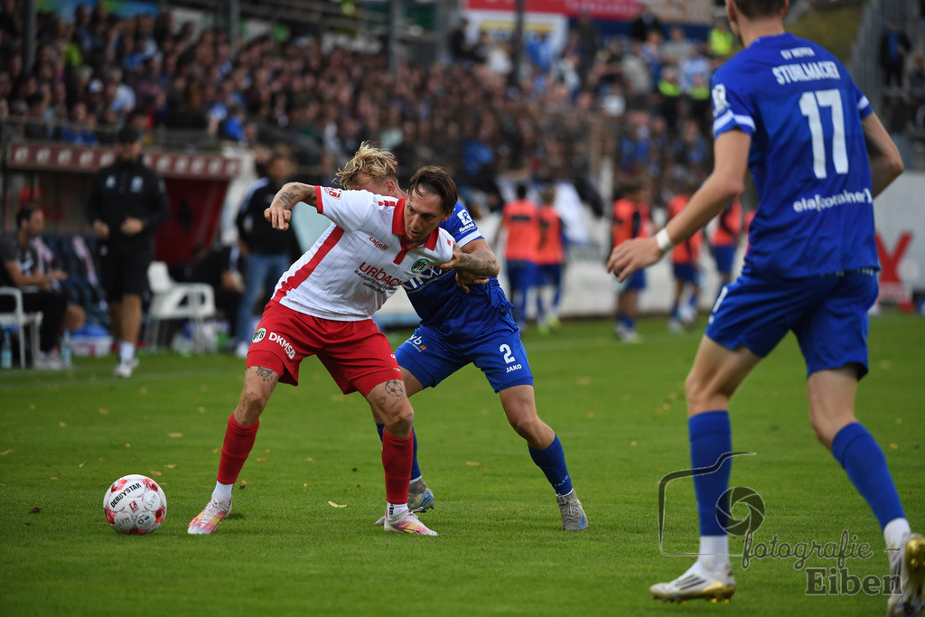 SV Meppen-VfB Lübeck | Herren Regionalliga Nord; SV Meppen (blau)-VfB Lübeck (weiß) am 01.08.2025 in Meppen (Hänsch-Arena), Photo: Philip Eiben 2025 - Realisiert mit Pictrs.com