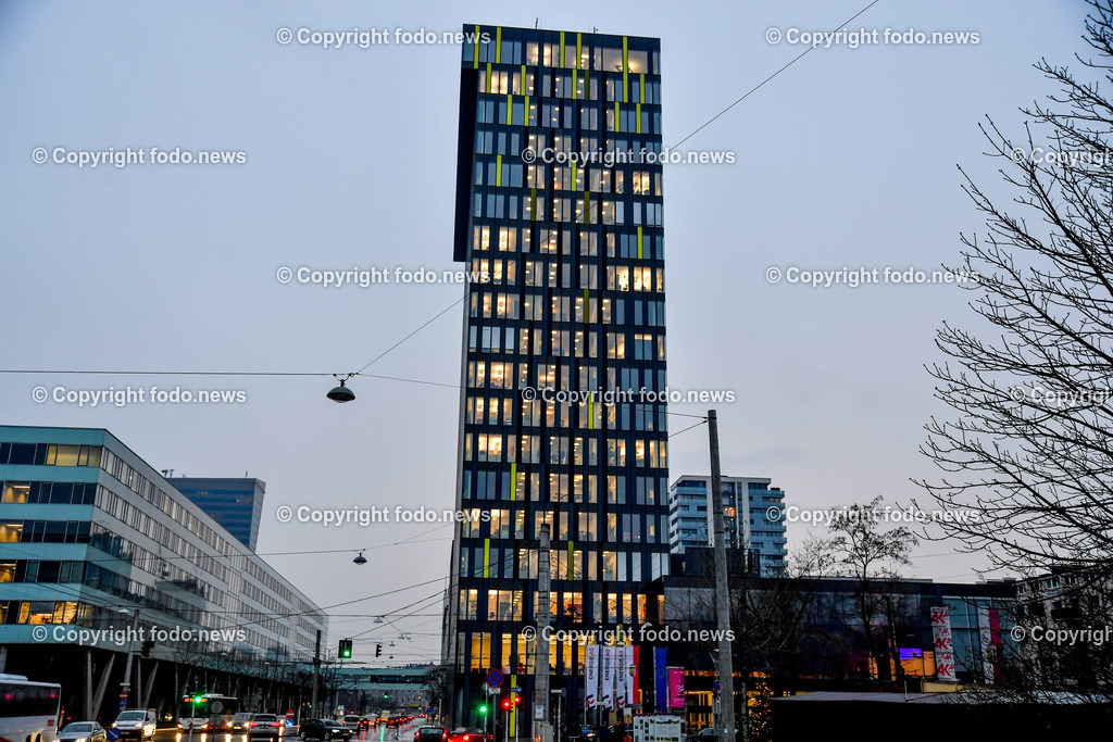 Energie AG Tower_ 14.12.2022-2 | 14.12.2022, Linz, AUT, Energie AG Tower, im Bild Energie AG Tower, Haus, Hochhaus, Buerogebaeude, Zentrale