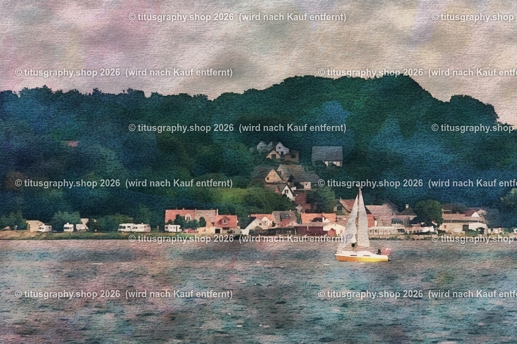 Kamminke Insel Usedom mit Golm im Hintergrund 003 | Blick vom Stettiner Haff auf die Ortschaft Kamminke, Insel Usedom. Im Hintergrund befindet sich der Golm mit der Gedenk- und Kriegsgräberstätte Golm.  - Realisiert mit Pictrs.com