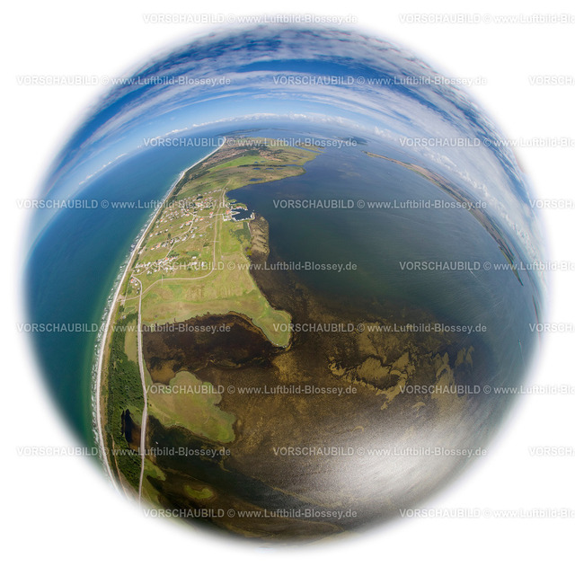 Hiddensee12081724 | Nordspitze der Insel Hiddensee mit dem Leuchtturm Dornbusch und der Ortschaft Kloster,  Insel Hiddensee, Ostseeinsel, Mecklenburg-Vorpommern, Deutschland, Europa