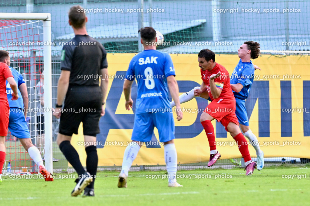 KAC 1909 vs. SAK | #2 David Gräfischer KAC 1909, #17 Jan Sasa Ogris-Martic SAK, KAC 1909 vs. SAK, KAC 1909 vs. SAK am 06.09.2024 in Klagenfurt (Sportplatz KAC), Austria, (Photo by Bernd Stefan)