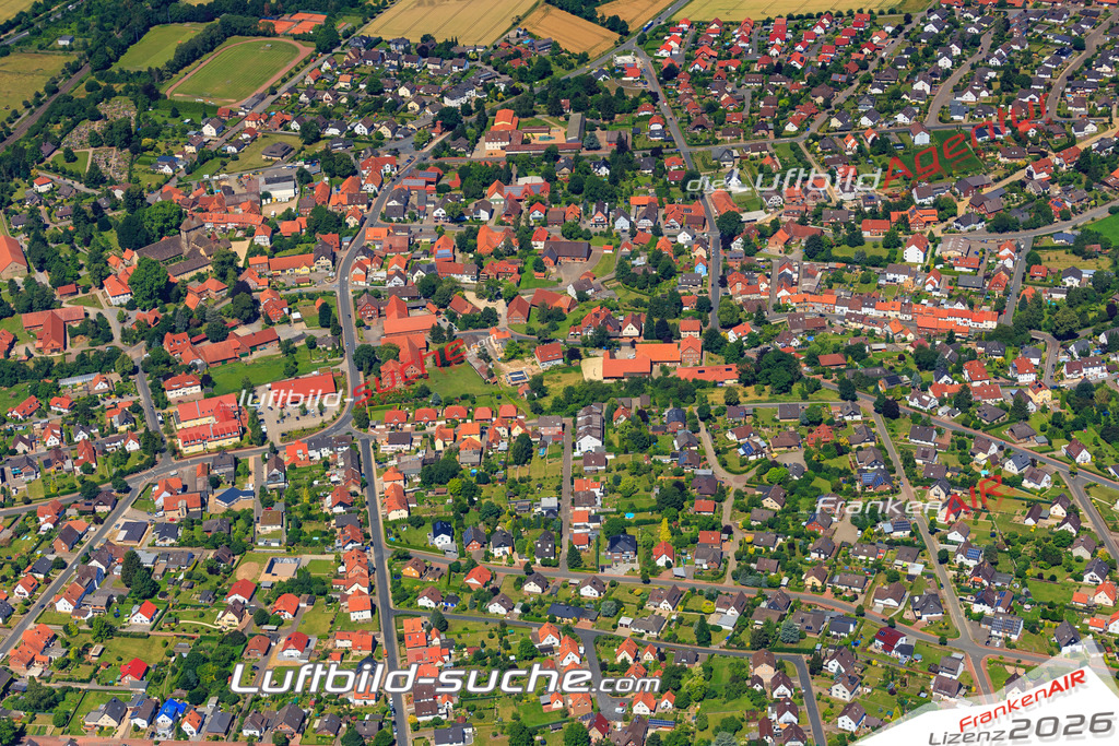 aktuelles Luftbild von  Fischbeck - Luftaufnahme wurde 2018 von https://frankenair.de mittels Flugzeug (keine Drohne) erstellt.
