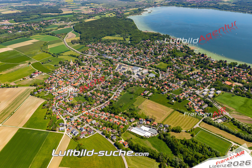 Aktuelles Luftbild von  schondorf-am-ammersee - Die Luftaufnahme wurde 2021 mittels UL-Flugzeug erstellt ( keine Drohne ) - hochauflösende Kamera-Systeme von  Canon -Beste Qualität - Für grossformatige Ausdrucke geeignet. Die Geschenkidee !