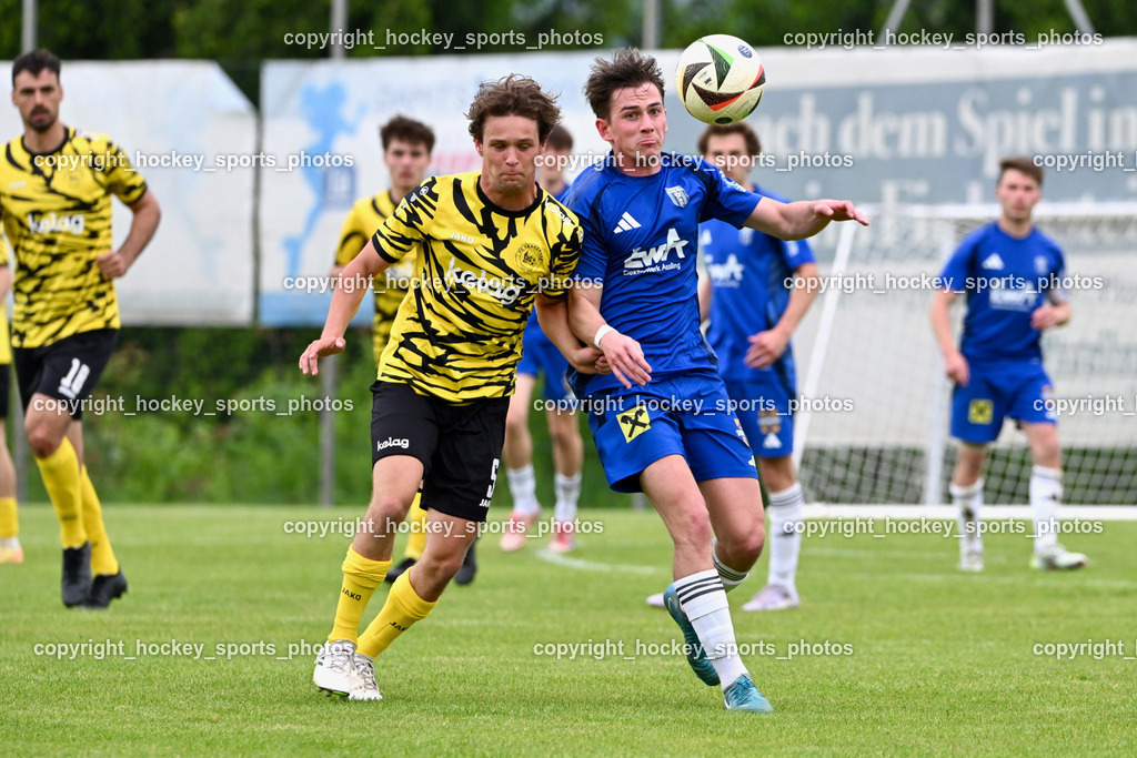 FC Faakersee vs. URC Thal Assling | #5 Cajetan Maria Thaddäus Kolig FC Faakersee, #10 Julian Jakob Moser URC Thal Assling, FC Faakersee vs. URC Thal Assling, FC Faakersee vs. URC Thal Assling am 04.05.2025 in Finkenstein (Sportplatz Finkenstein), Austria, (Photo by Bernd Stefan)