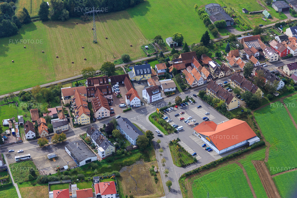 Luftbild: Saarstraße und NETTO in Kandel im Bundesland Rheinland-Pfalz in Deutschland. Foto: IMG_072808.jpg vom 19.09.2014 durch Werner Riehm/FLY-FOTO.de