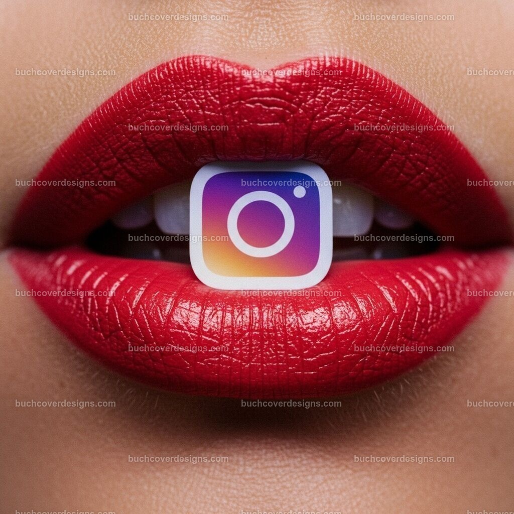 Rote Lippen mit Instagram Logo | Entdecken Sie kreative Buch Cover Designs für Self-Publishing-Autoren und Verlage! Unsere maßgeschneiderten Designs ziehen Leser an und bringen Ihre Geschichten visuell zum Leben. Lassen Sie uns Ihr perfektes Cover gestalten!