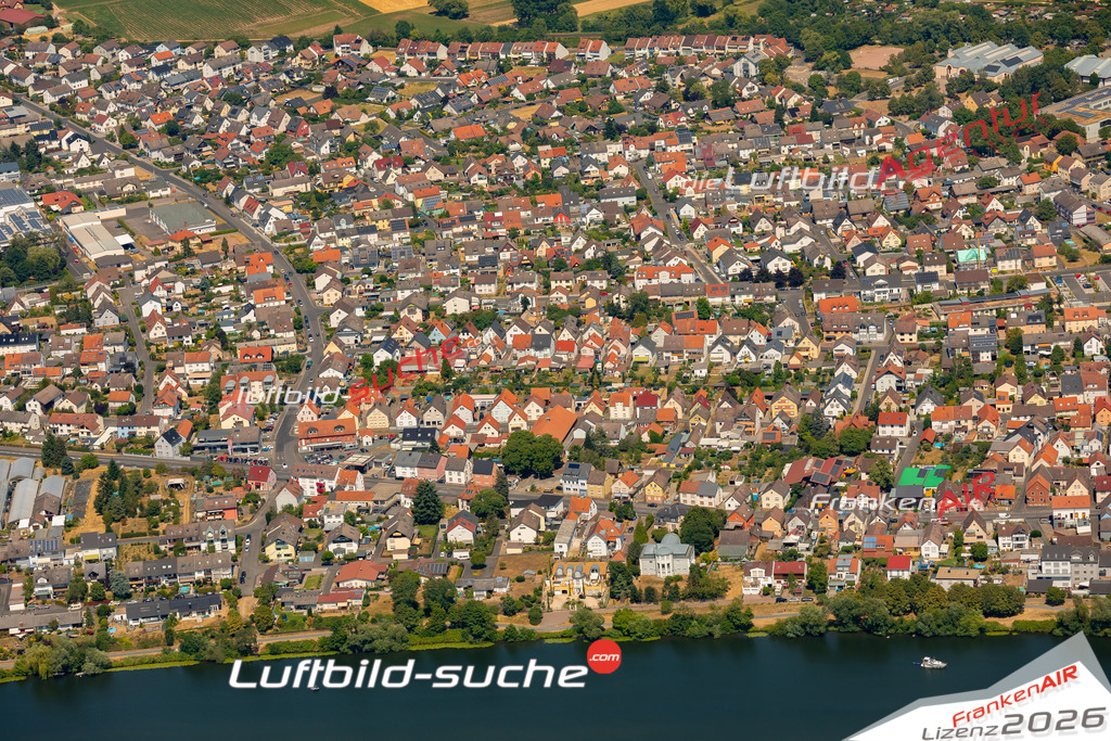 Das Luftbild zeigt :  Kleinostheim - Die Luftaufnahme wurde 2023 vom UL-Flugzeug aus erstellt ( keine Drohne ) - Hochauflösende Luftaufnahme - Für grossformatige Ausdrucke geeignet. Die Geschenkidee !Mit Lizenz und Bildrechte bestellbar