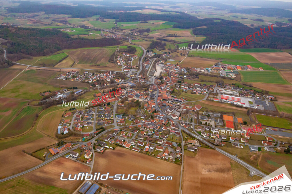 aktuelles Luftbild von  Maroldsweisach - Luftaufnahme wurde 2018 von https://frankenair.de mittels Flugzeug (keine Drohne) erstellt.