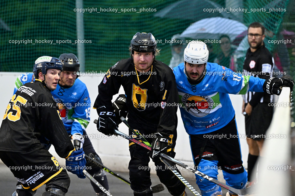 VAS Ballhockey Villach vs. ASKÖ Villach Ballhockey | #11 Heu Marco, #97 Pirsch Christoph, #19 Wieltschnig Luca, #65 Ortner Stefan, VAS Ballhockey Villach vs. ASKÖ Villach Ballhockey, VAS Ballhockey Villach vs. ASKÖ Villach Ballhockey am 28.05.2025 in Villach (Alpen Arena ), Austria, (Photo by Bernd Stefan)