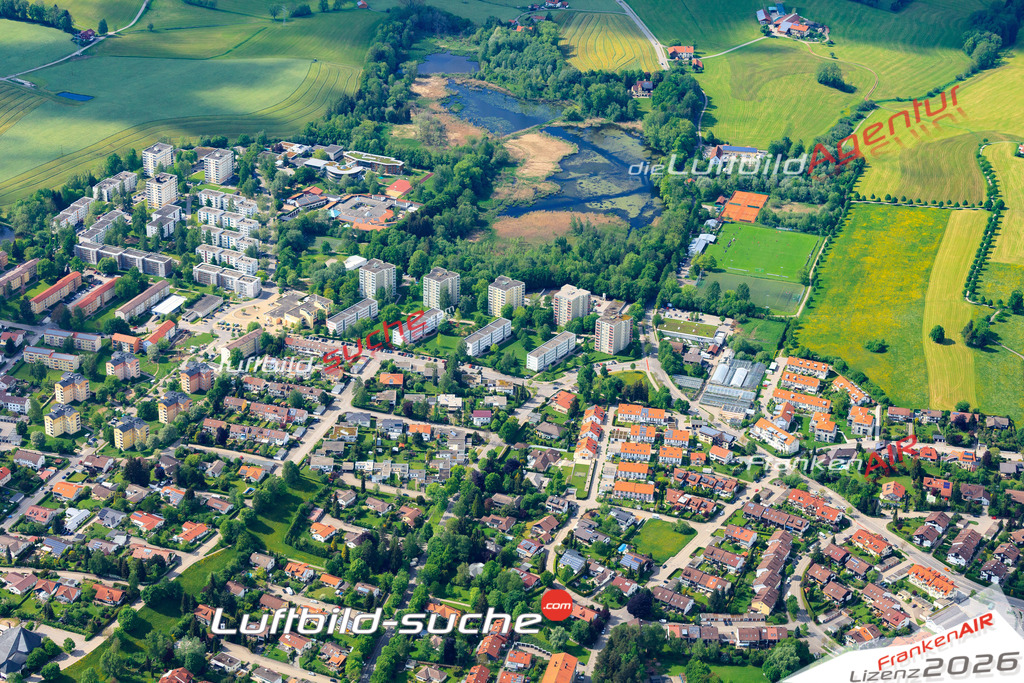 Die Luftaufnahme Thingers - Kempten Allgäu wurde vom UL-Flugzeug (keine Drohne) aus fotografiert.Hohe Druck- Auflösung-die Geschenkidee!