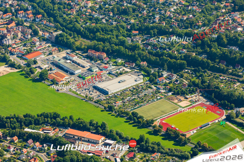 Werrastrasse Meiningen Bild- Das Luftbild wurde 2025 vom UL-Flugzeug heraus erstellt ( keine Drohne bzw. Drohnenaufnahme ) - Hochauflösende Luftaufnahme -Nicht vergleichbar mit Google Maps oder Satelittenbilder- Die Geschenkidee !Mit Lizenz und Bildrechte bestellbar - CC