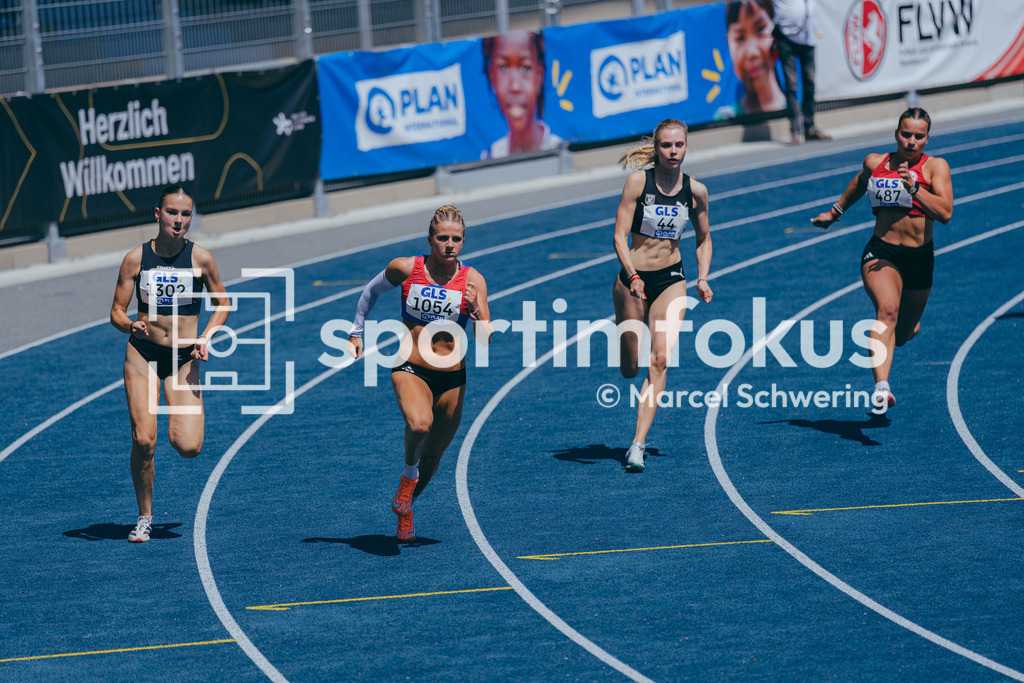 Deutsche Meisterschaften U20 / U16 2026 | Luise Möckel, SC DHfK Leipzig, 1302, Sophie Ritter, Werdener Turnerbund, 1054, 200-Meter-Lauf, Halbfinale, Deutsche Meisterschaften der U20 &amp; U16 2026, Lohrheidestadion Bochum-Wattenscheid, 12.07.2026. Foto: Marcel Schwering / sportimfokus - Realisiert mit Pictrs.com