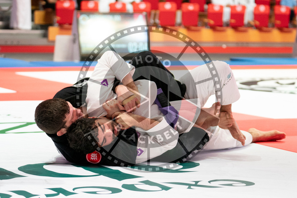 20231109PBB5358 | Fighters compete during the AJP World Professional Championship in the Mubadala Arena in Abu Dhabi, Arab United Emirates, on November 9, 2023.