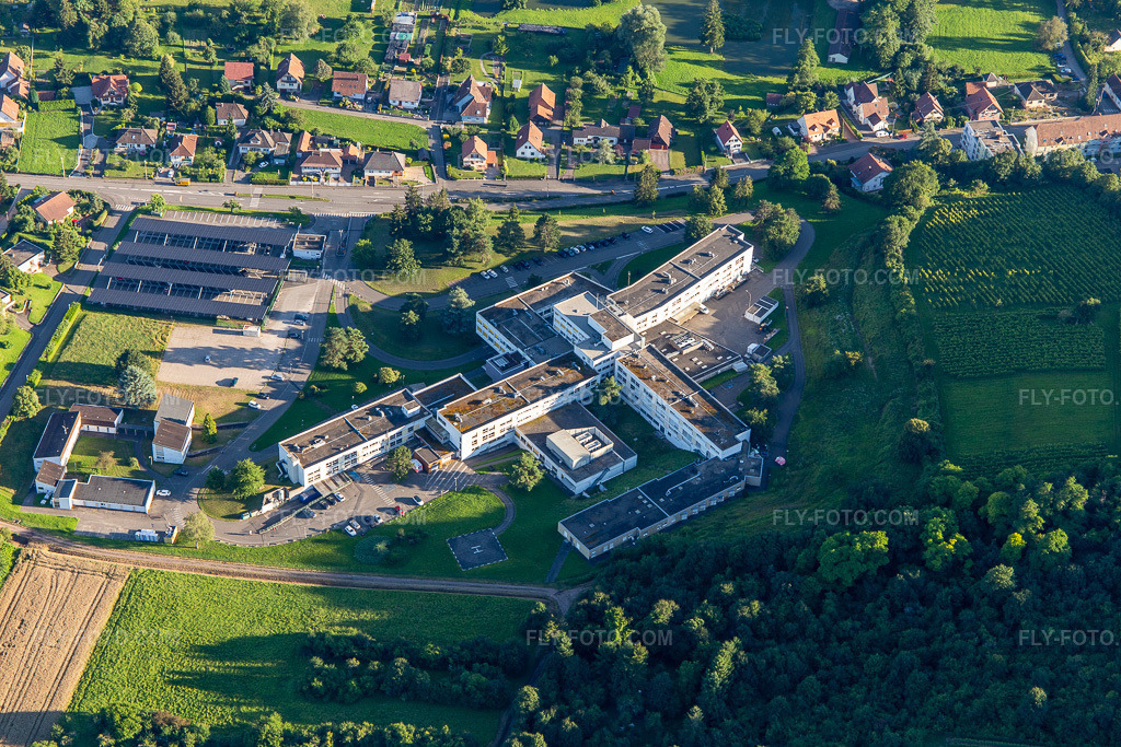 Aerial view: Center Hospitalier de la Lauter - Wissembourg in Wissembourg in the state Bas-Rhin, France. – Photo: IMG_142321.jpg taken on 07/08/2024 by Werner Riehm/FLY-FOTO.com – Resolution of the original: 5472 x 3648 px – Centre Hospitalier - Wissembourg