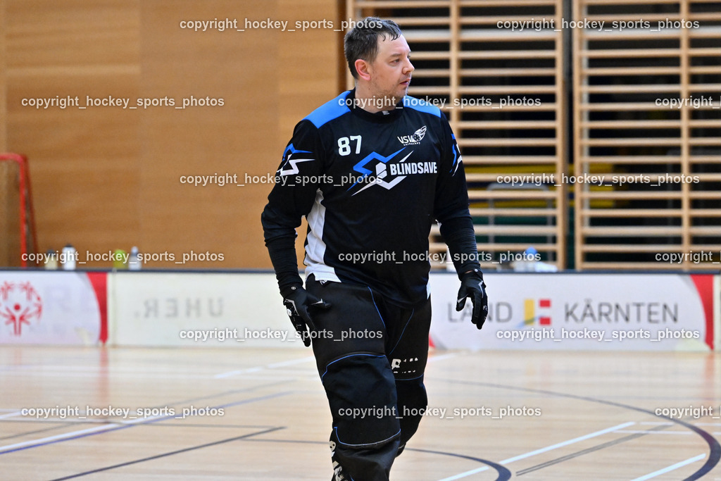 VSV Unihockye vs. KAC Floorball | #87 Timmo Taurer VSV Unihockey, VSV Unihockye vs. KAC Floorball, VSV Unihockye vs. KAC Floorball am 13.04.2025 in Villach (Ballspielhalle St. Martin), Austria, (Photo by Bernd Stefan)