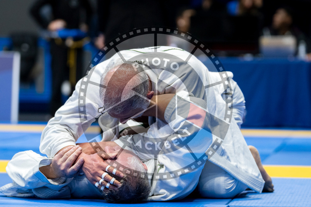 20240122PBB6653 | Fighters compete during the second day of the IBJJF European Championship in Paris, France, on January 22, 2024.